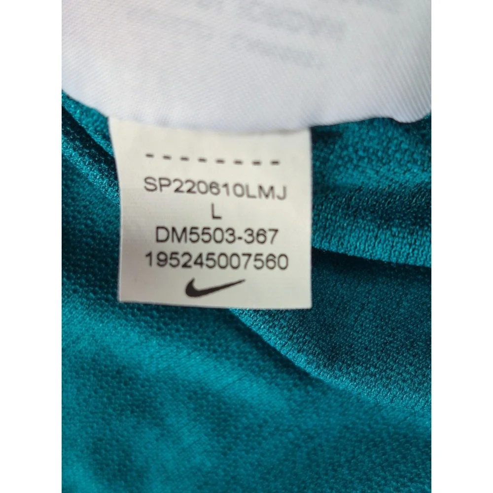 Nike Pro Dri-FIT 1/4 Zip Pullover Womens Large Teal Long Sleeve Athletic Top